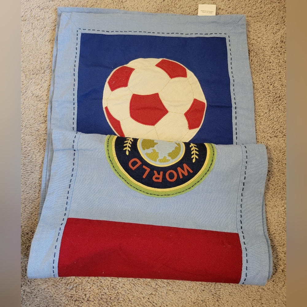 Pottery Barn Kids Soccer Game Wall Banner - Blue and Red